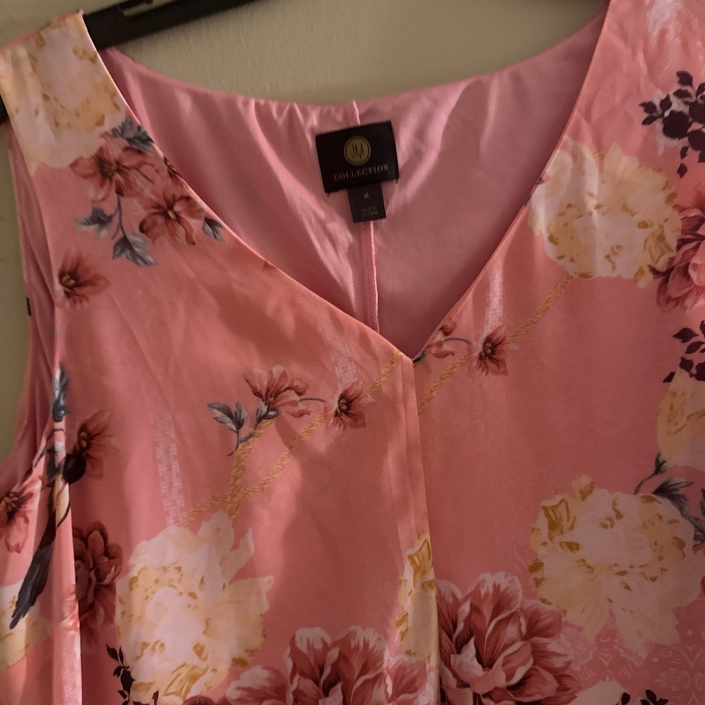 Pink Floral Sleeveless Top